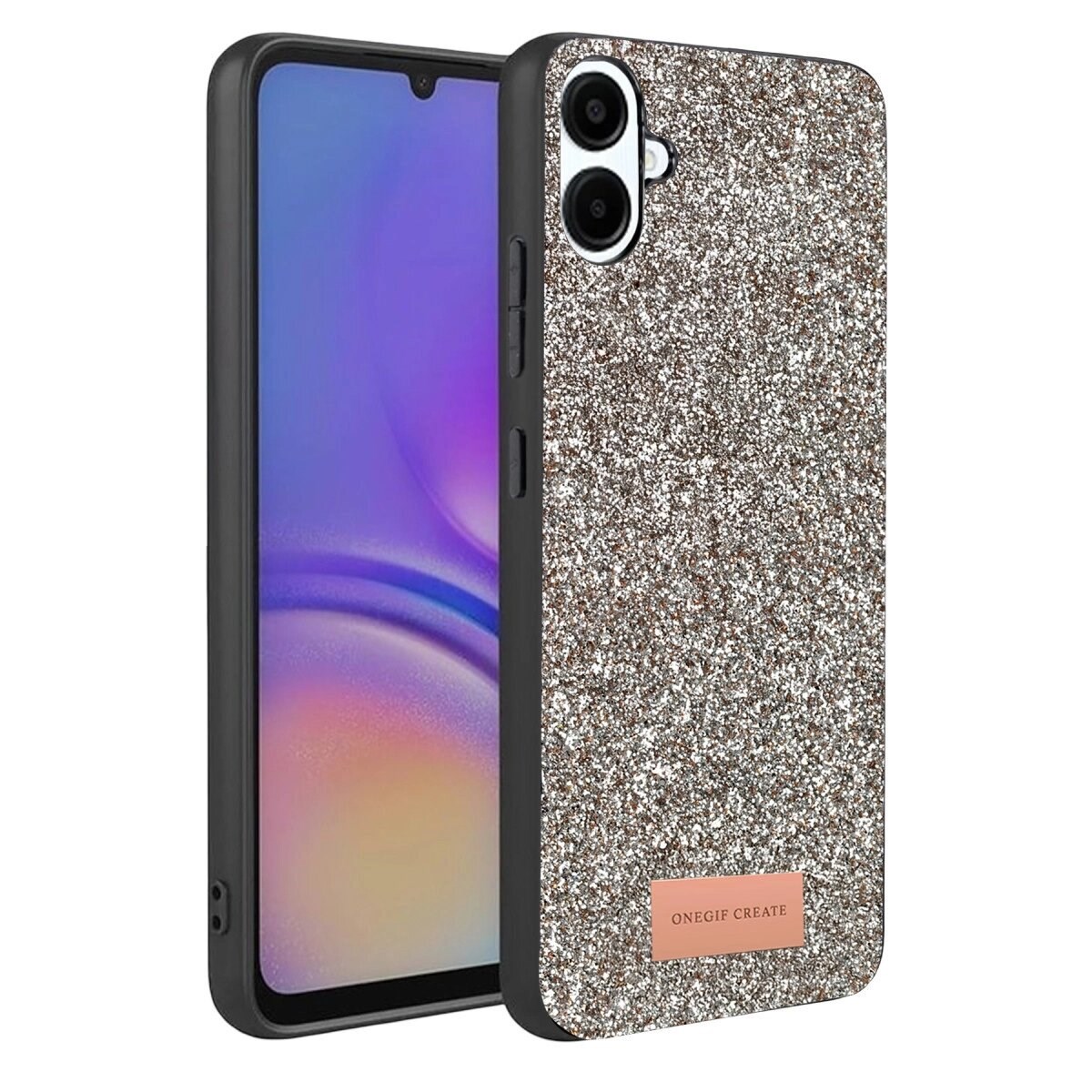 Onegif Samsung Galaxy A07 4g Bright Simli Kapak - Gümüş