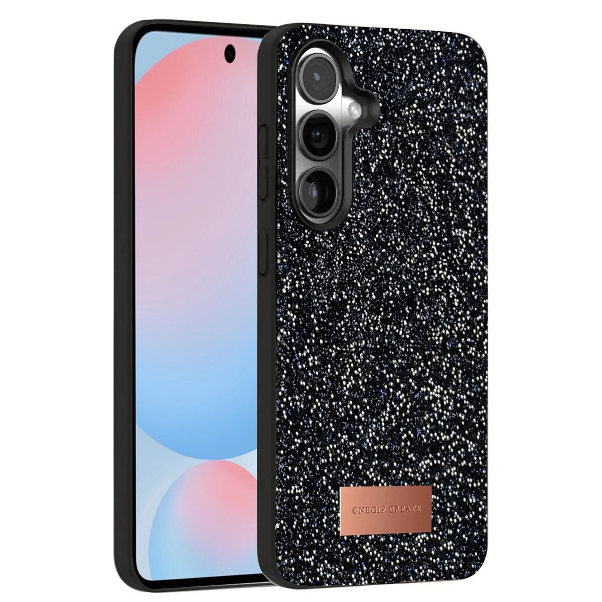 Onegif Samsung Galaxy S24 Fe Bright Simli Kapak - Siyah