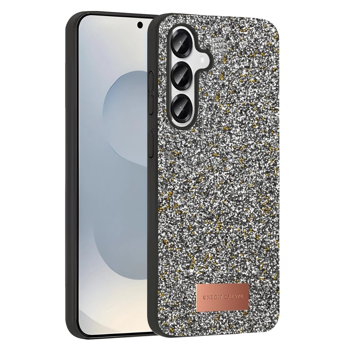 Onegif Samsung Galaxy S25 Plus Bright Simli Kapak - Gümüş