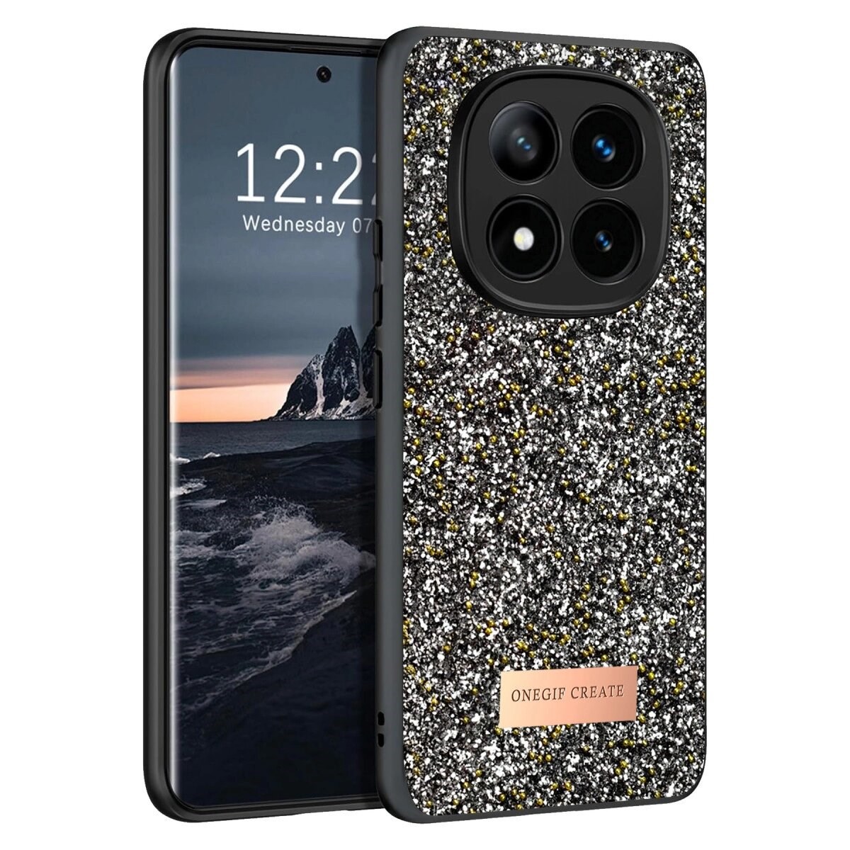 Onegif Xiaomi Redmi Note 14 Pro 4g Bright Simli Kapak - Gümüş