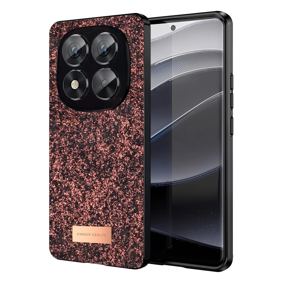 Onegif Xiaomi Redmi Note 14 Pro 5g Bright Simli Kapak - Derin Mor