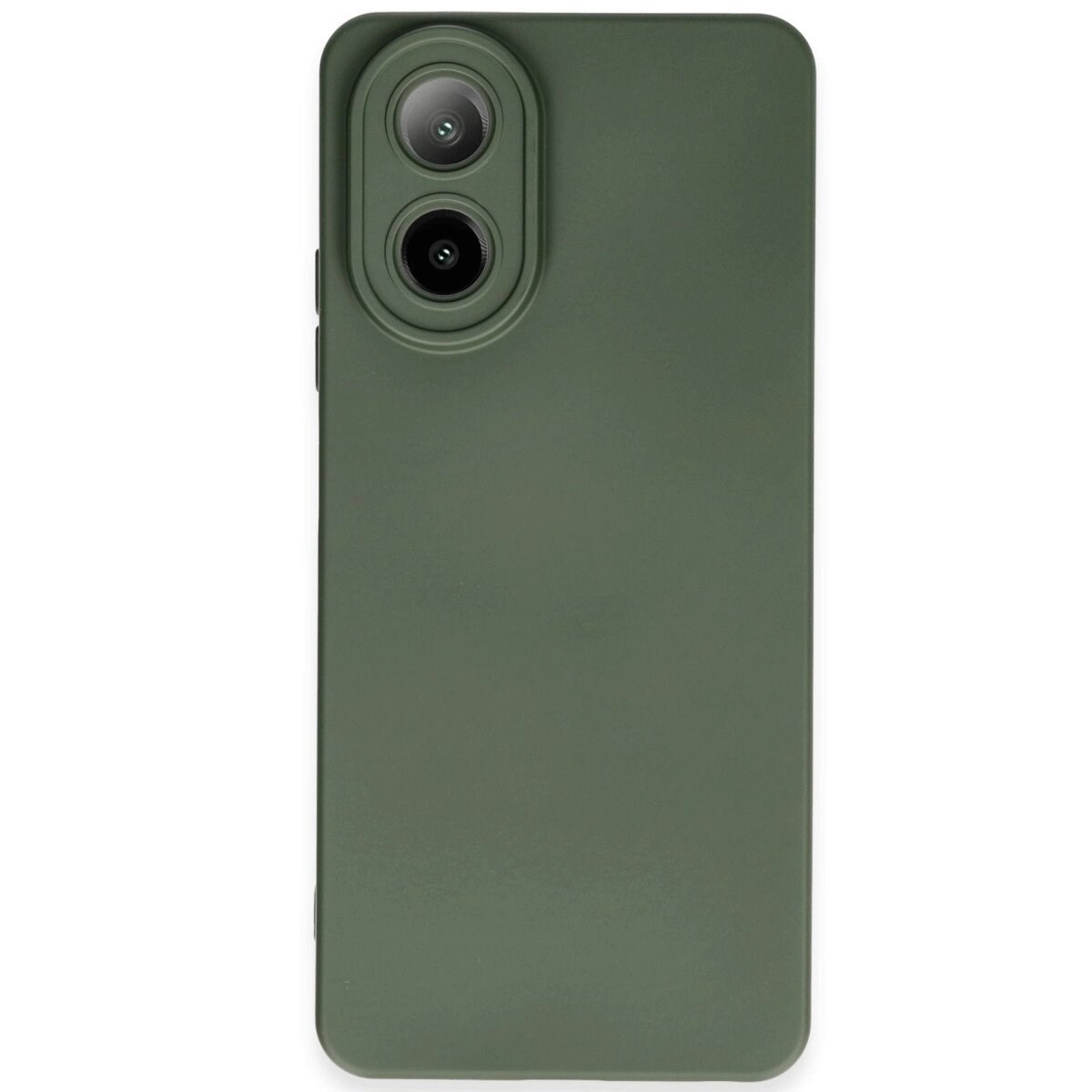 Oppo A38 Kılıf Nano İçi Kadife Silikon - Koyu Yeşil