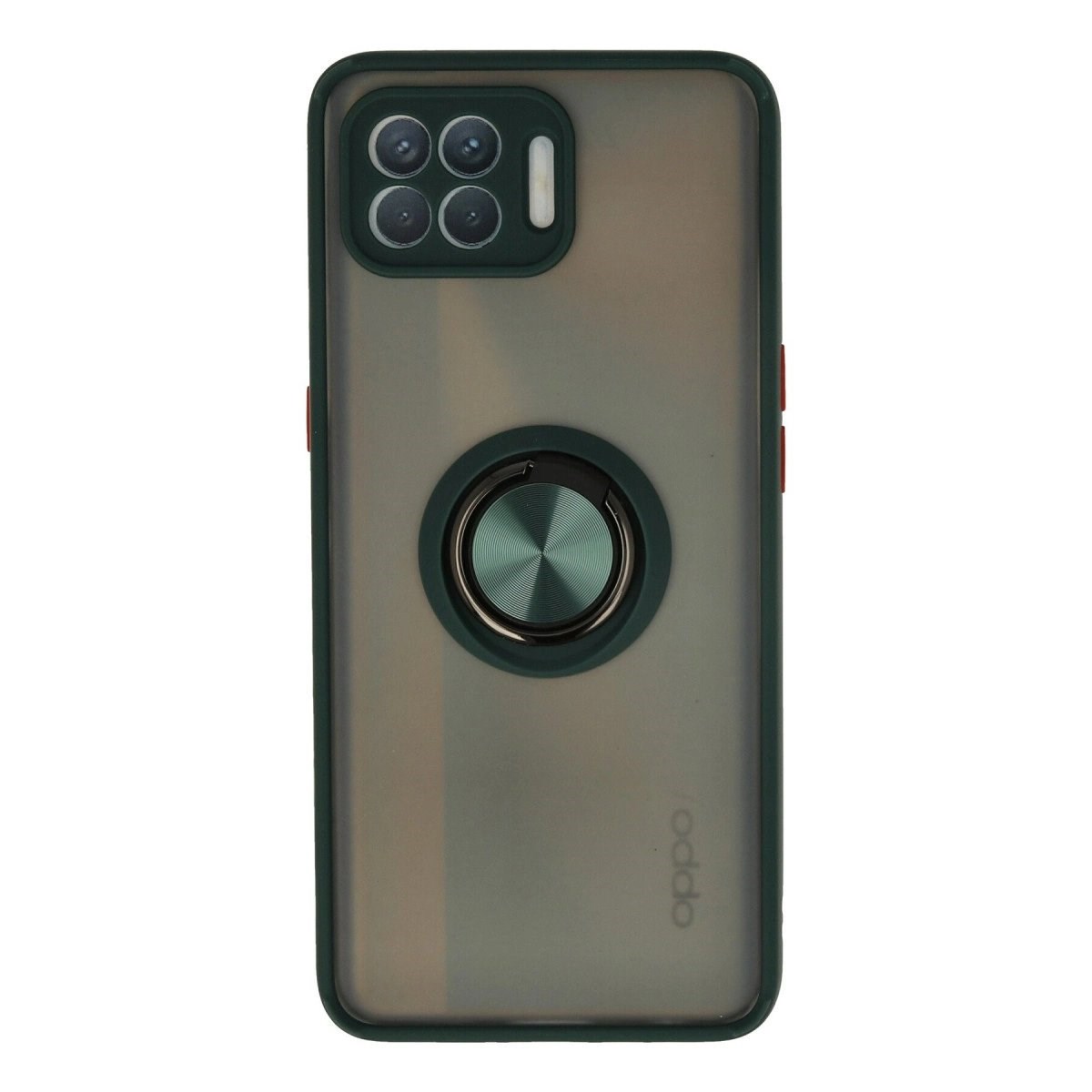 Oppo Reno 4 Lite Kılıf Montreal Yüzüklü Silikon Kapak - Yeşil