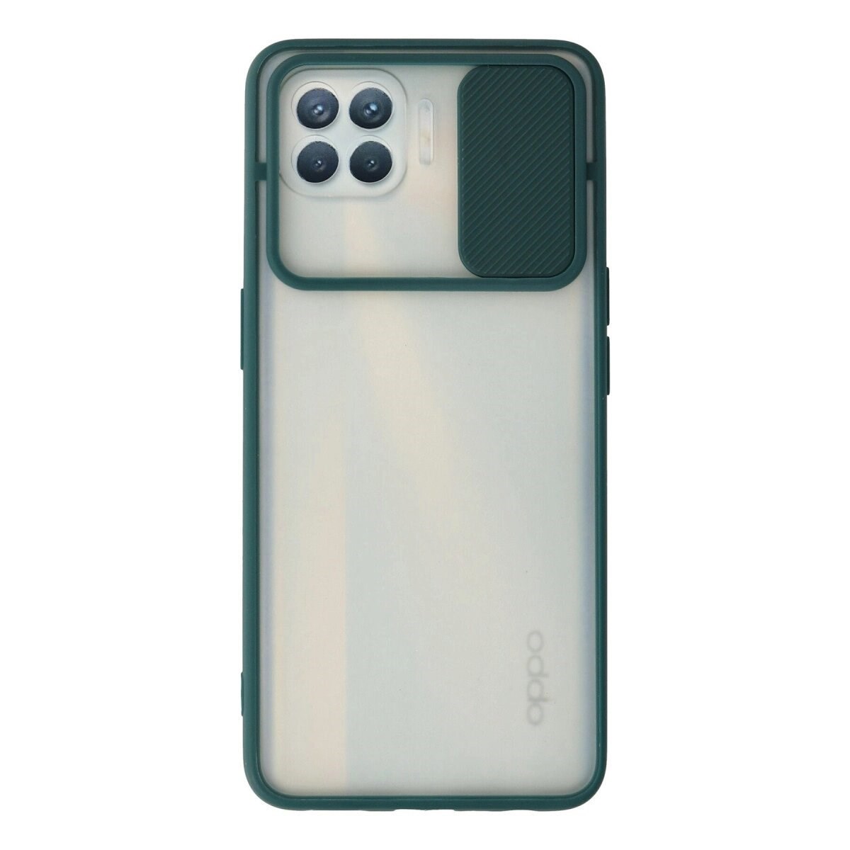 Oppo Reno 4 Lite Kılıf Palm Buzlu Kamera Sürgülü Silikon - Yeşil