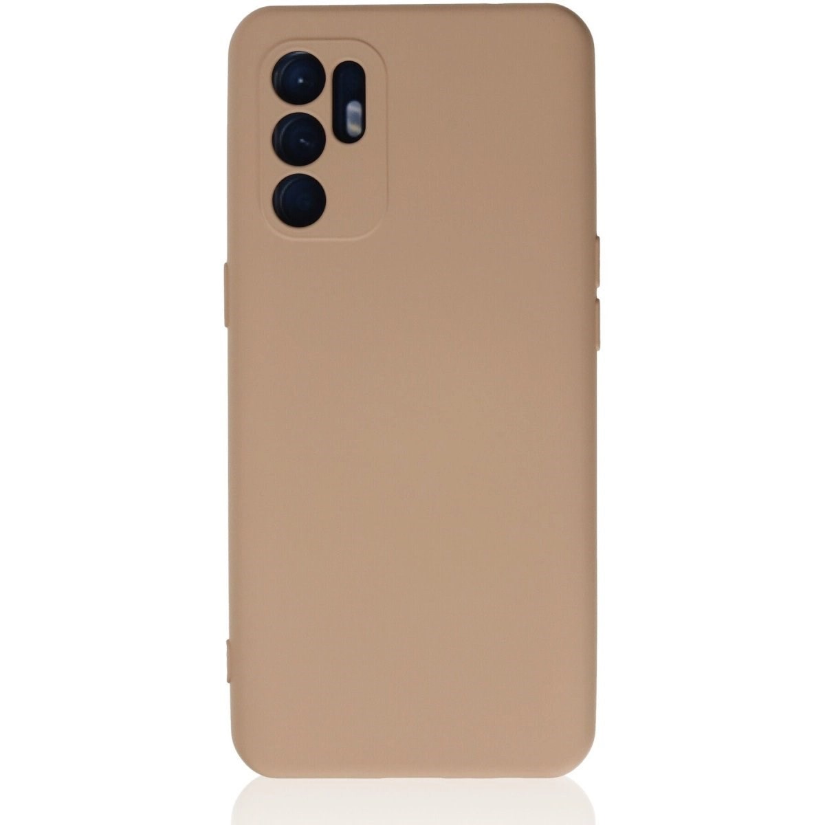 Oppo Reno 6 Kılıf Nano İçi Kadife Silikon - Pudra