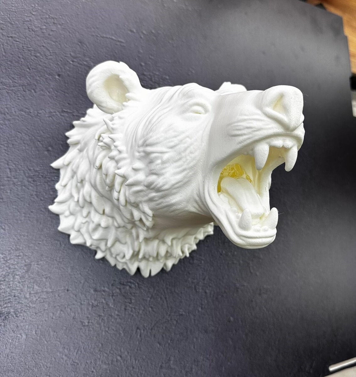 Özel Tasarım Beyaz Ayı Duvar Aksesuarı 3D Dekoratif Heykel 25x19 cm