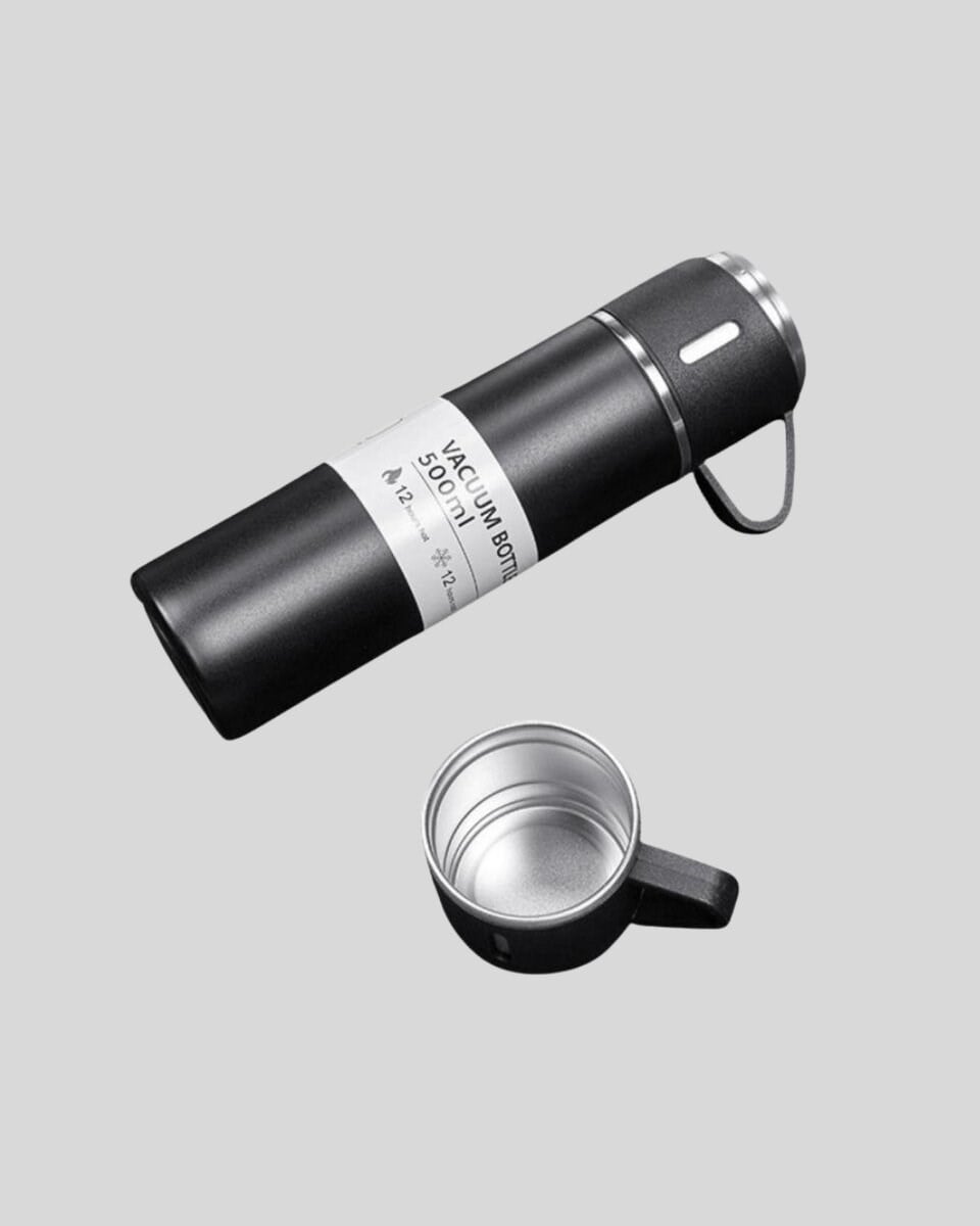 Paslanmaz Çelik 500 ml Termos Seti – 8 Saat Isı Koruma, Vakumlu, Sızdırmaz ve Taşınabilir