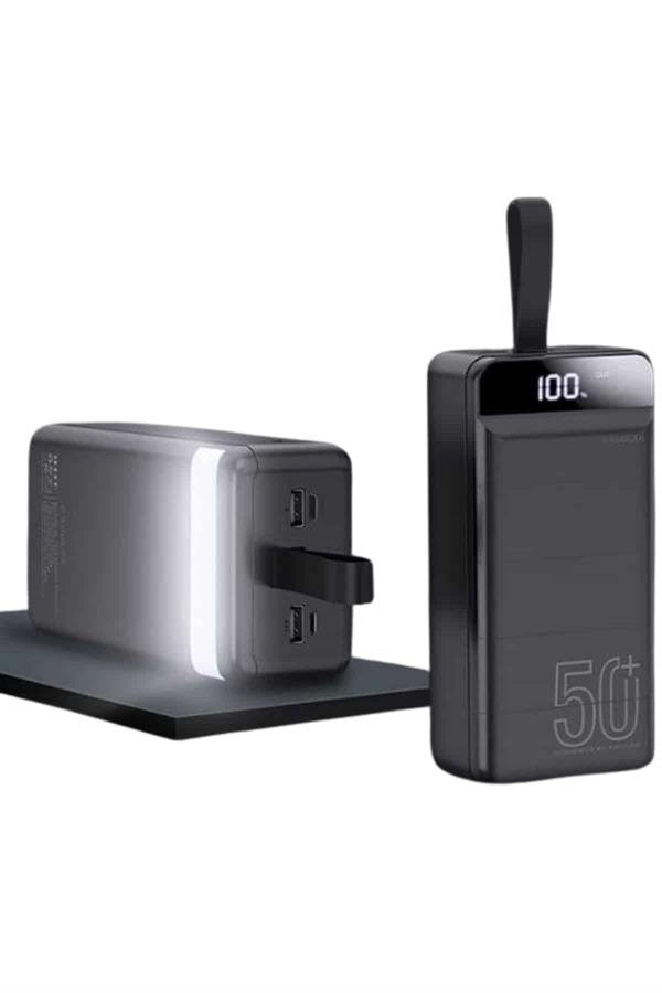 Powerbank 50.000 Mah Dijital Göstergeli Taşınabilir 4 Portlu Hızlı Powerbank