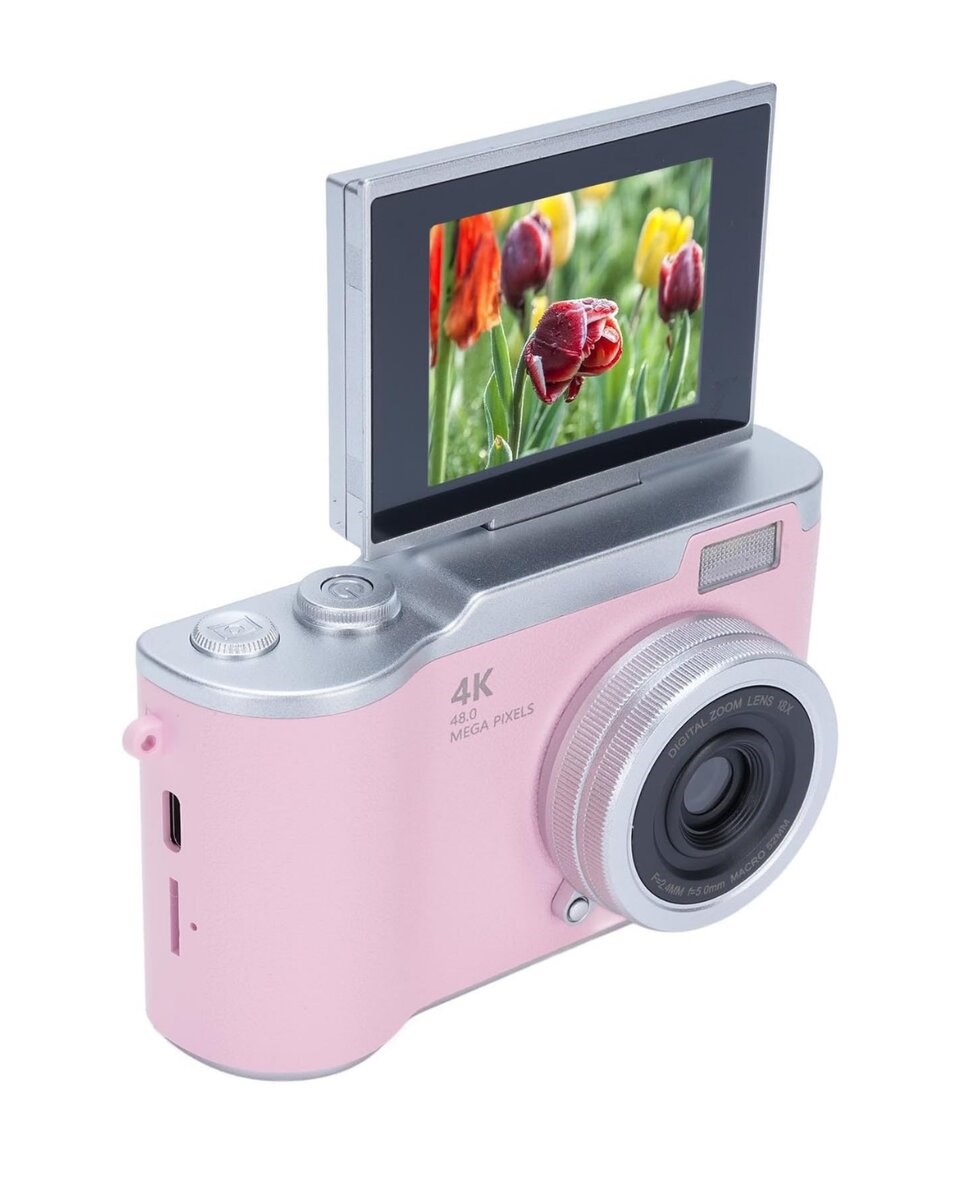 Profesyonel Çekim İçin 48 MP Kamera 18x Zoom Flip Ekran Dijital Kamera