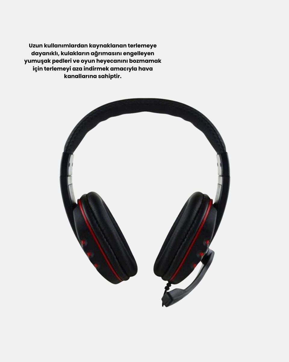 Rahat ve Dayanıklı Mikrofonlu Oyun Kulaklığı – Stereo Ses, Ayarlanabilir Kafa Bandı