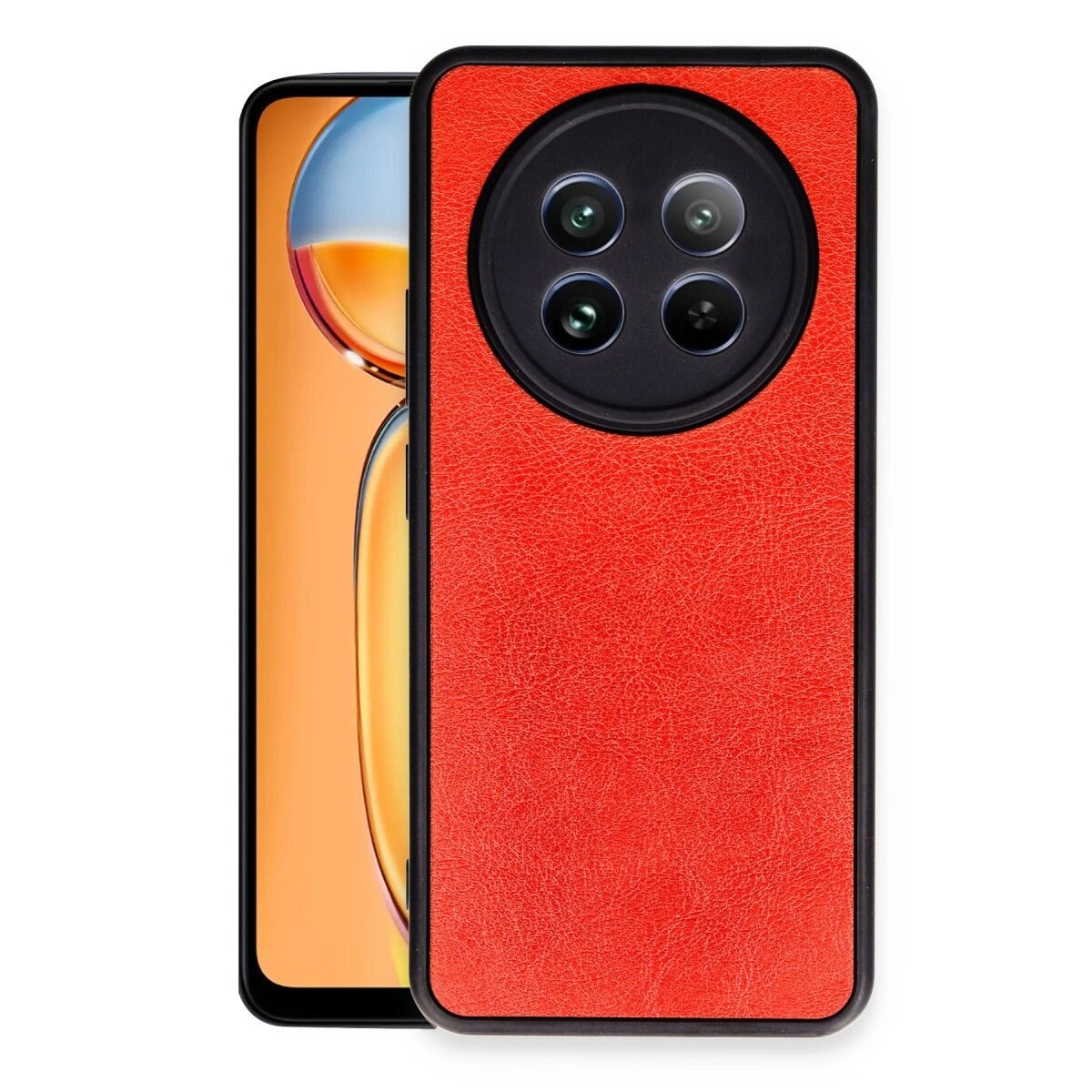 Realme 12 5g Kılıf Aras Deri Kapak - Kırmızı