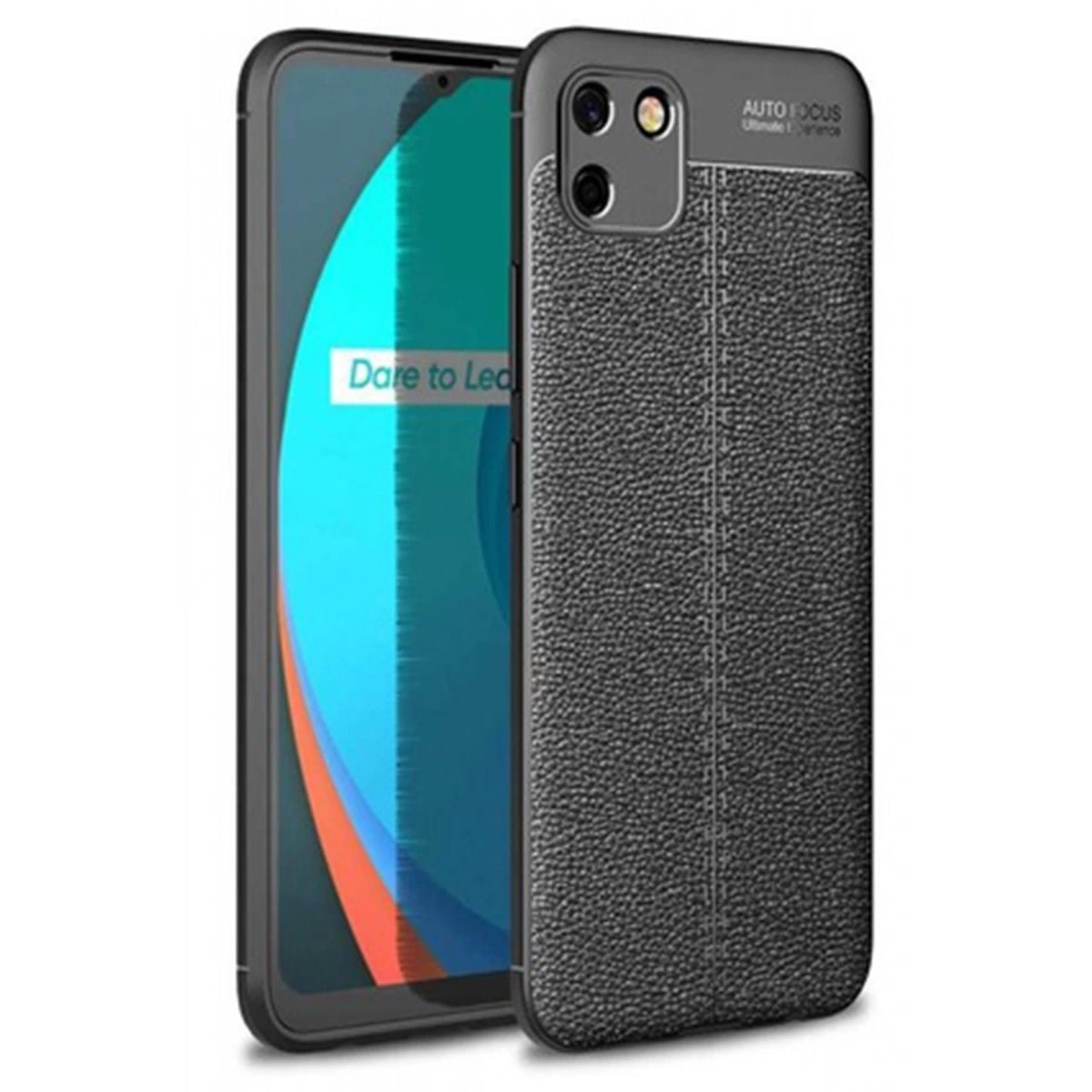 Realme C11 Kılıf Auto Focus Kapak - Siyah