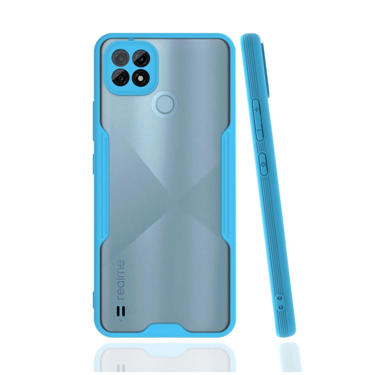 Realme C21 Kılıf Platin Silikon - Mavi