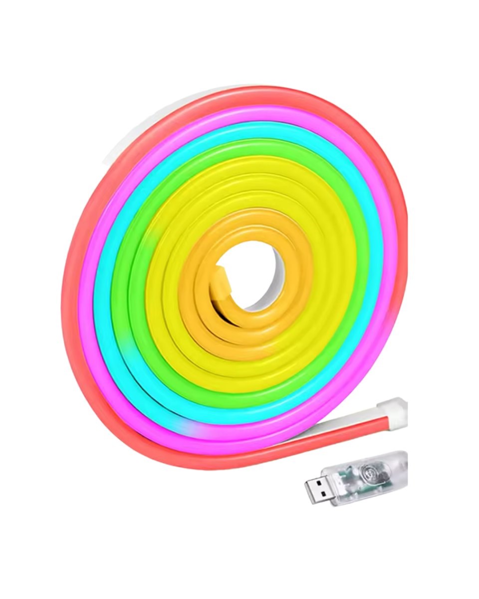 RGB Akıllı LED Neon Şerit Işık 3 Metre Uzaktan Kumandalı ve Telefon Kontrollü Renkli Aydınlatma