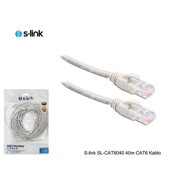 S-link SL-CAT6040 40m Gri CAT6 Patch Kablo