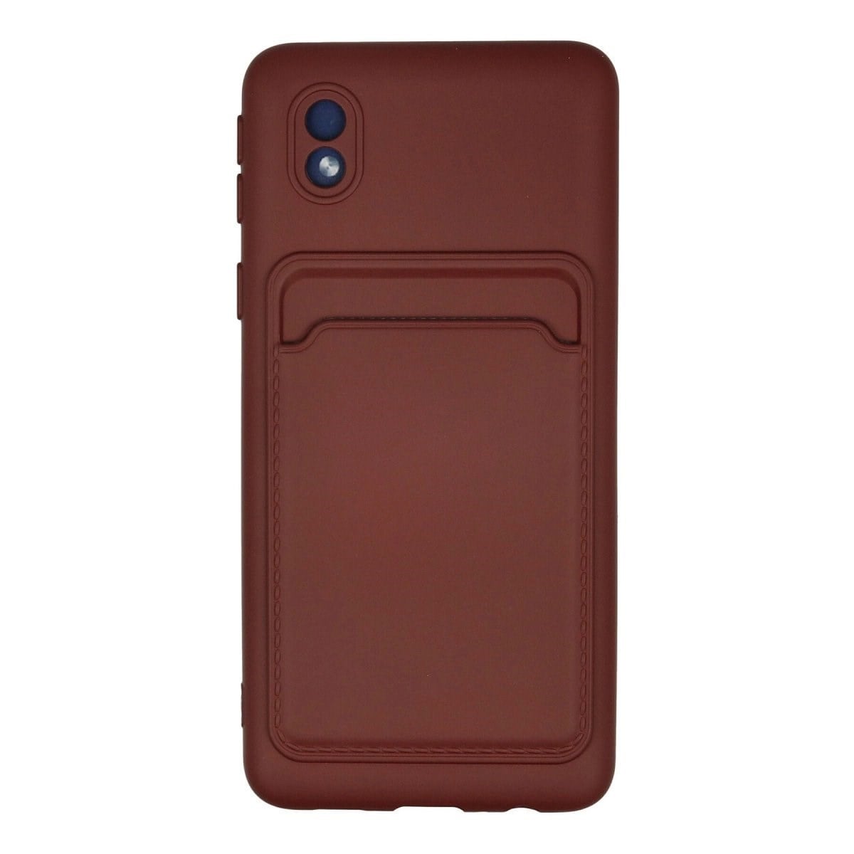 Samsung Galaxy A01 Core Kılıf Kelvin Kartvizitli Silikon - Bordo