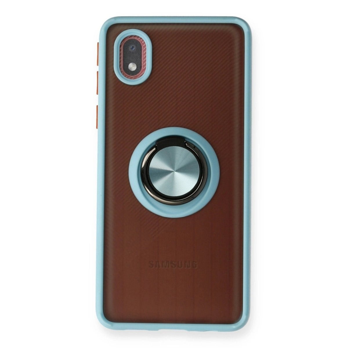 Samsung Galaxy A01 Core Kılıf Montreal Yüzüklü Silikon Kapak - Buz Mavi