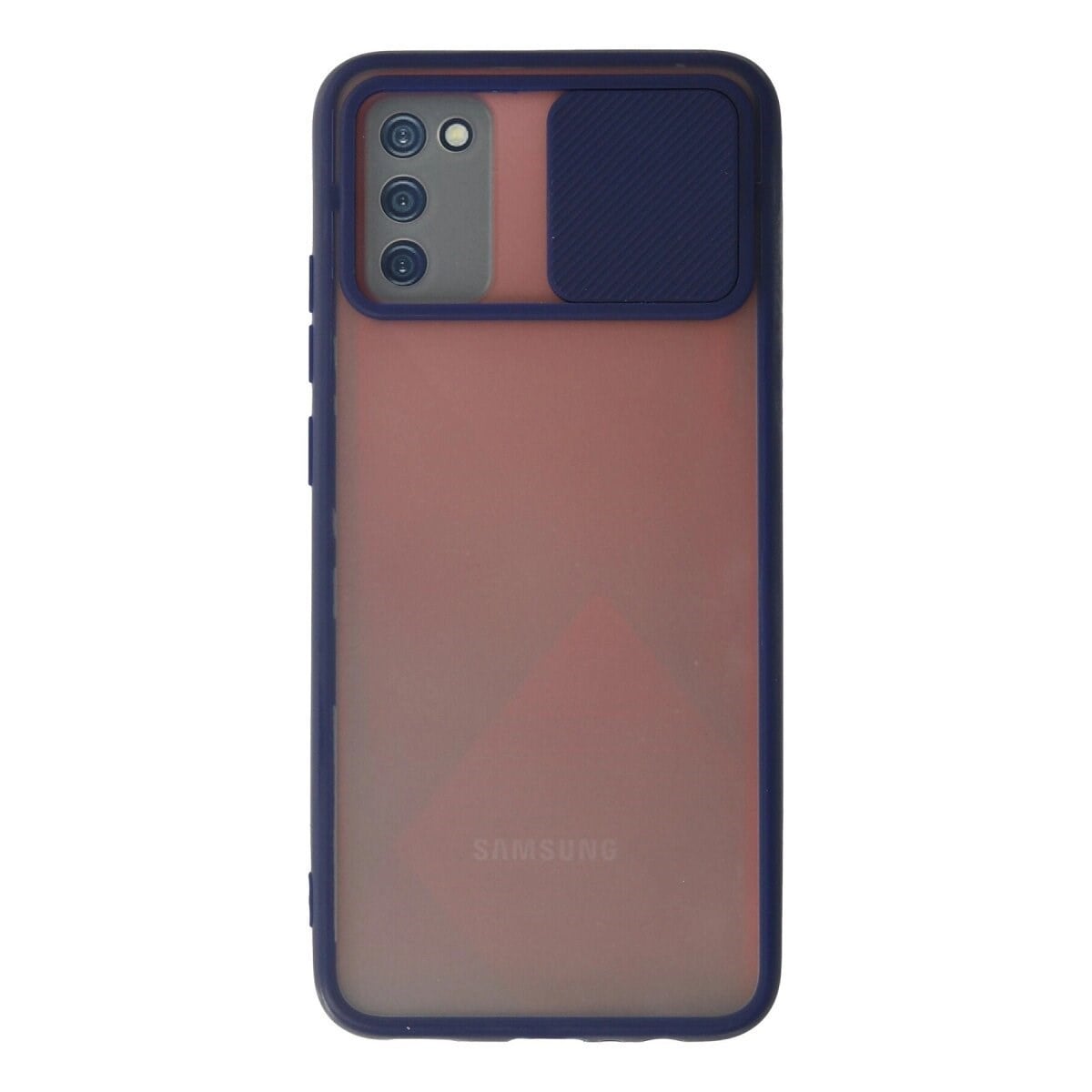 Samsung Galaxy A02s Kılıf Palm Buzlu Kamera Sürgülü Silikon - Lacivert