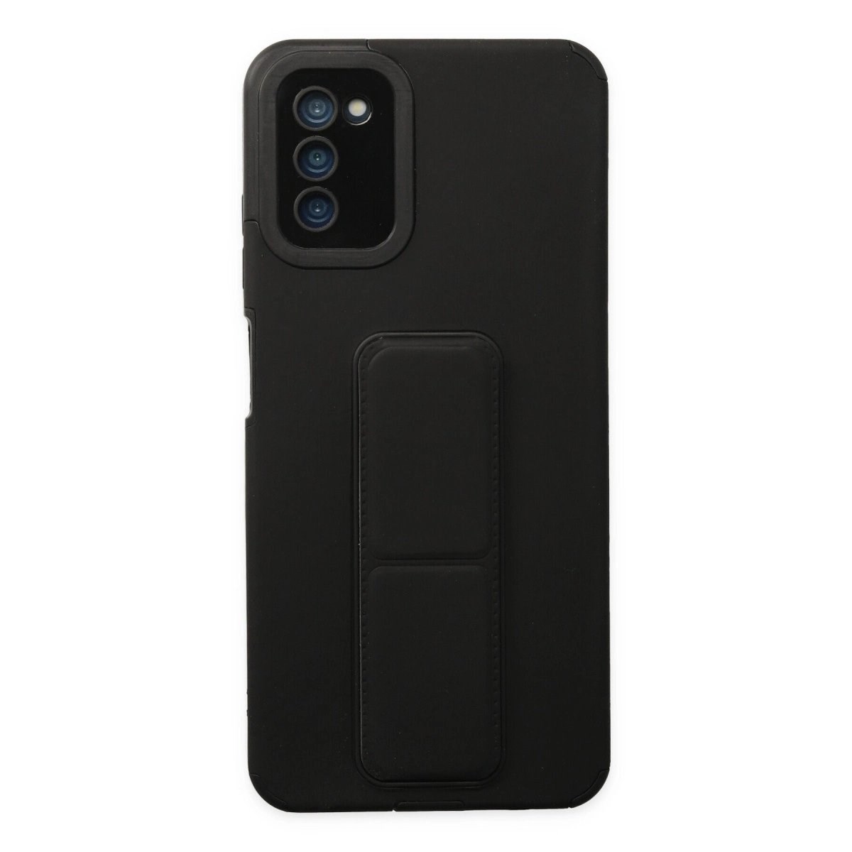 Samsung Galaxy A03s Kılıf Mega Standlı Silikon - Siyah