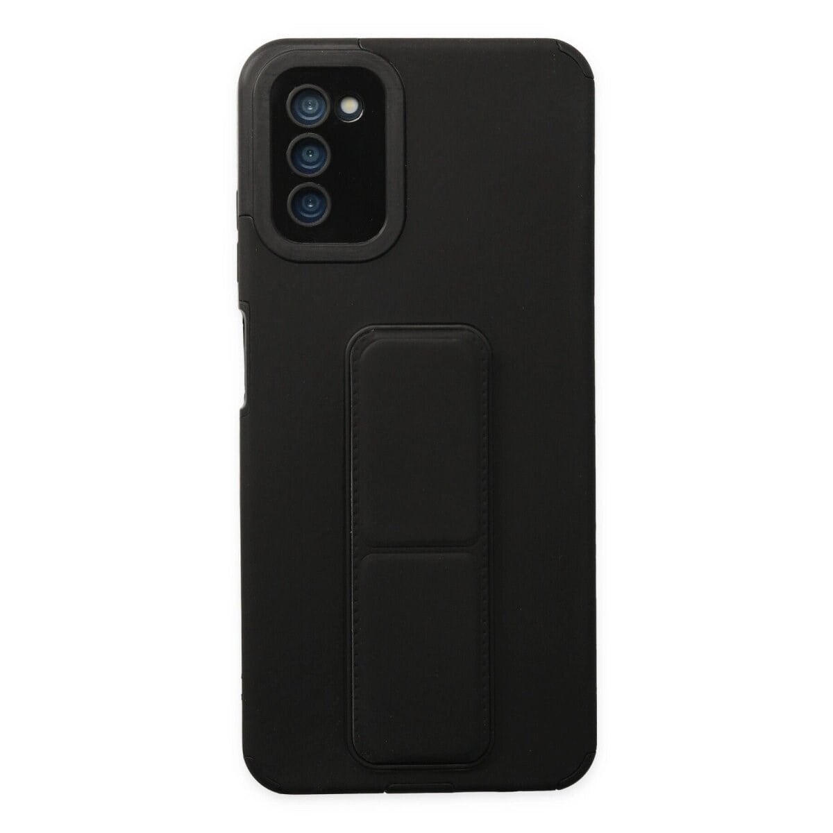 Samsung Galaxy A03s Kılıf Mega Standlı Silikon - Siyah