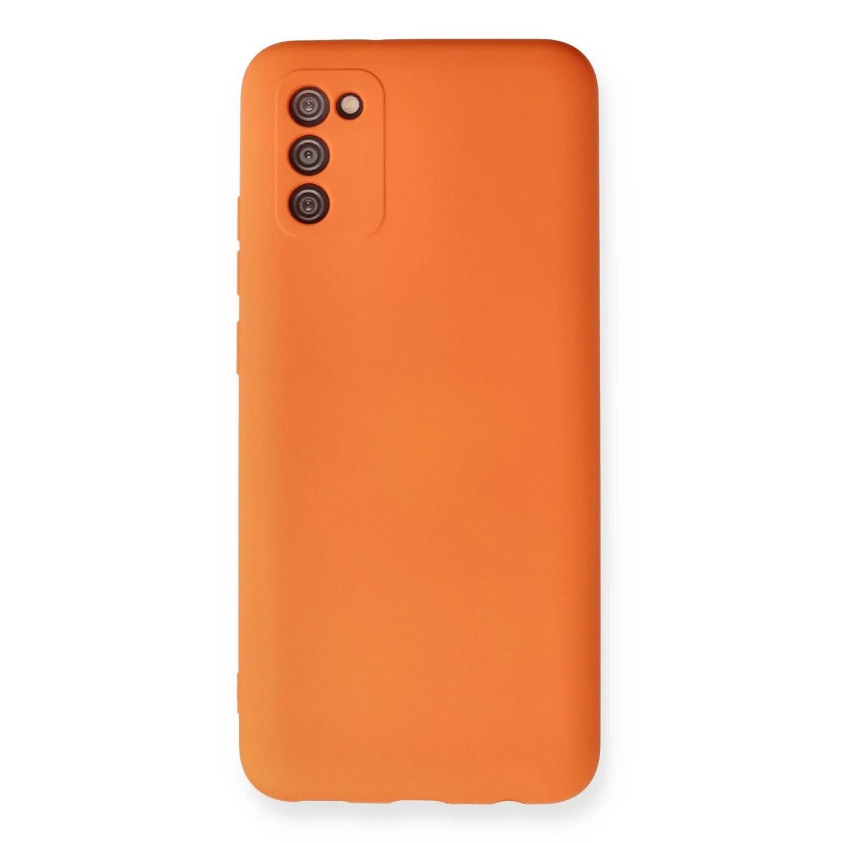 Samsung Galaxy A03s Kılıf Nano İçi Kadife Silikon - Turuncu