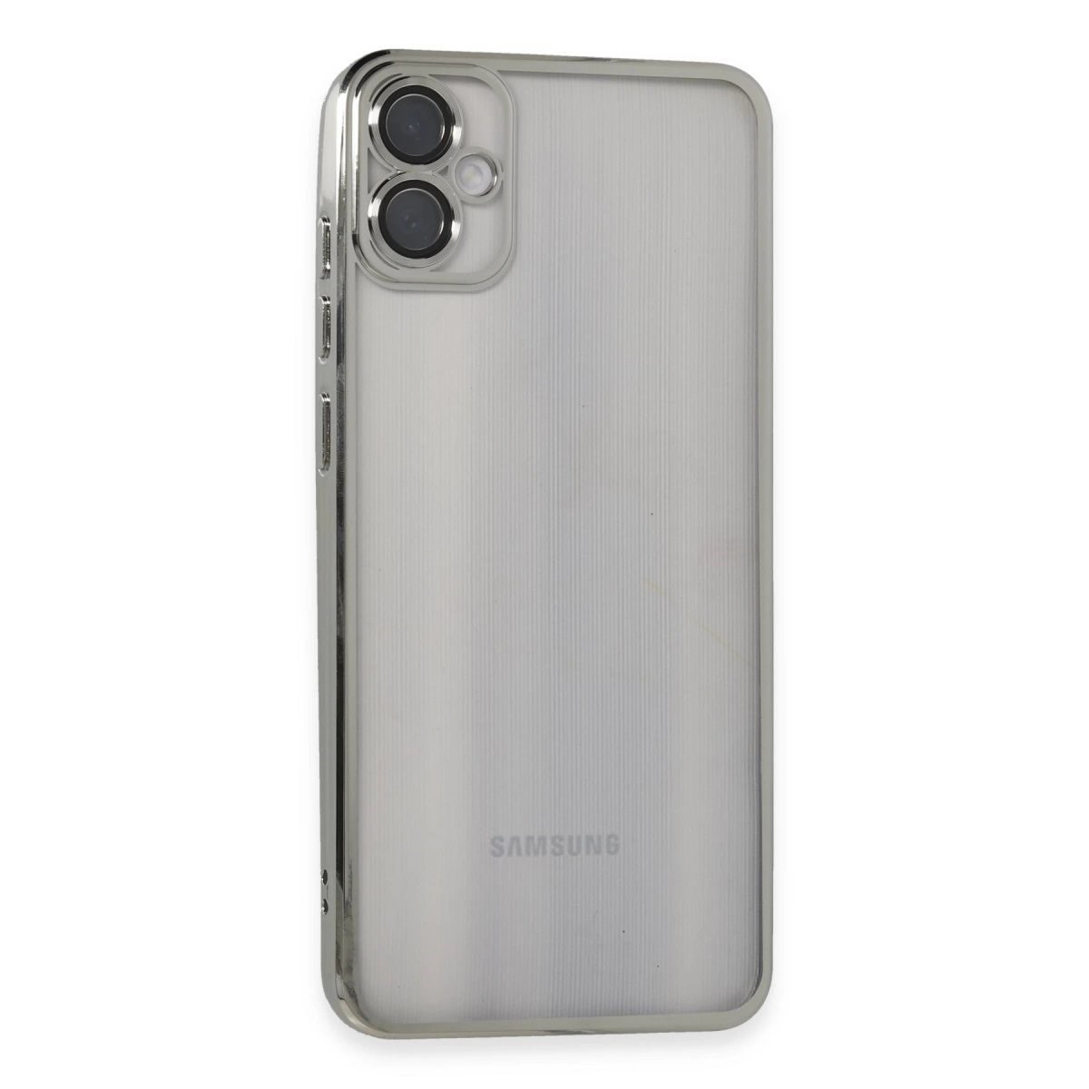 Samsung Galaxy A05 Kılıf Razer Lensli Silikon - Gümüş