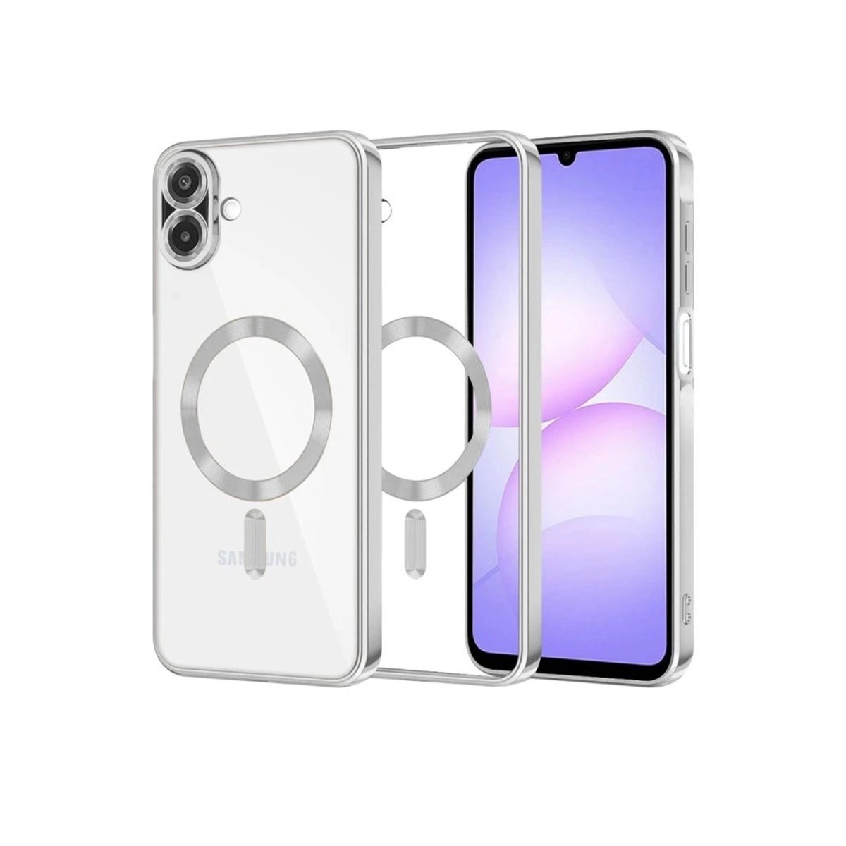Samsung Galaxy A07 Kross Magneticsafe Kapak - Gümüş