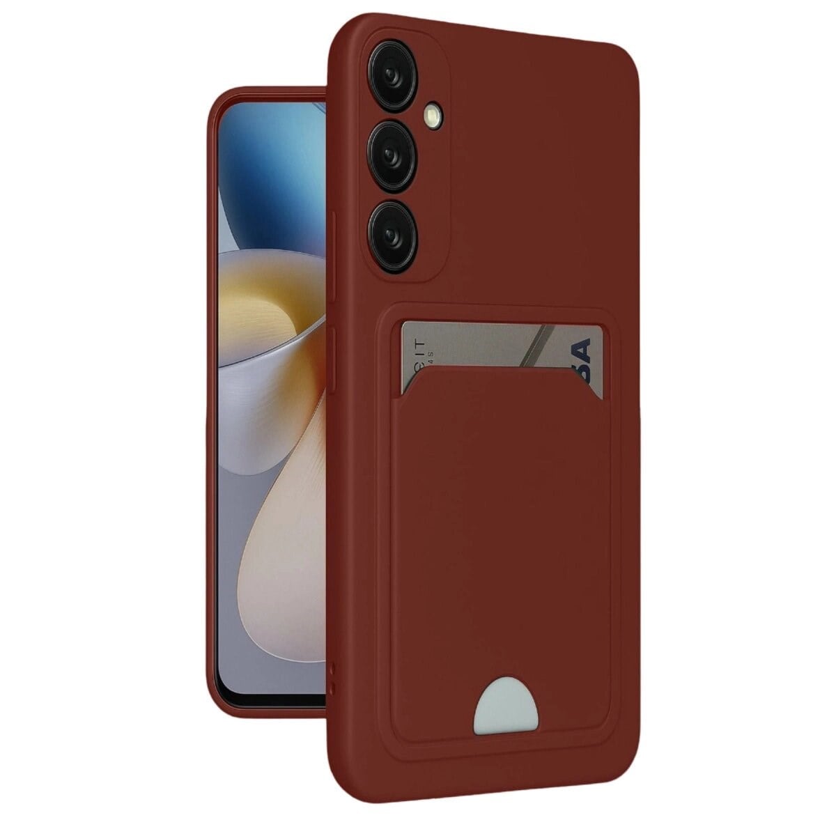 Samsung Galaxy A16 5g Kılıf Kelvin Kartvizitli Silikon - Bordo