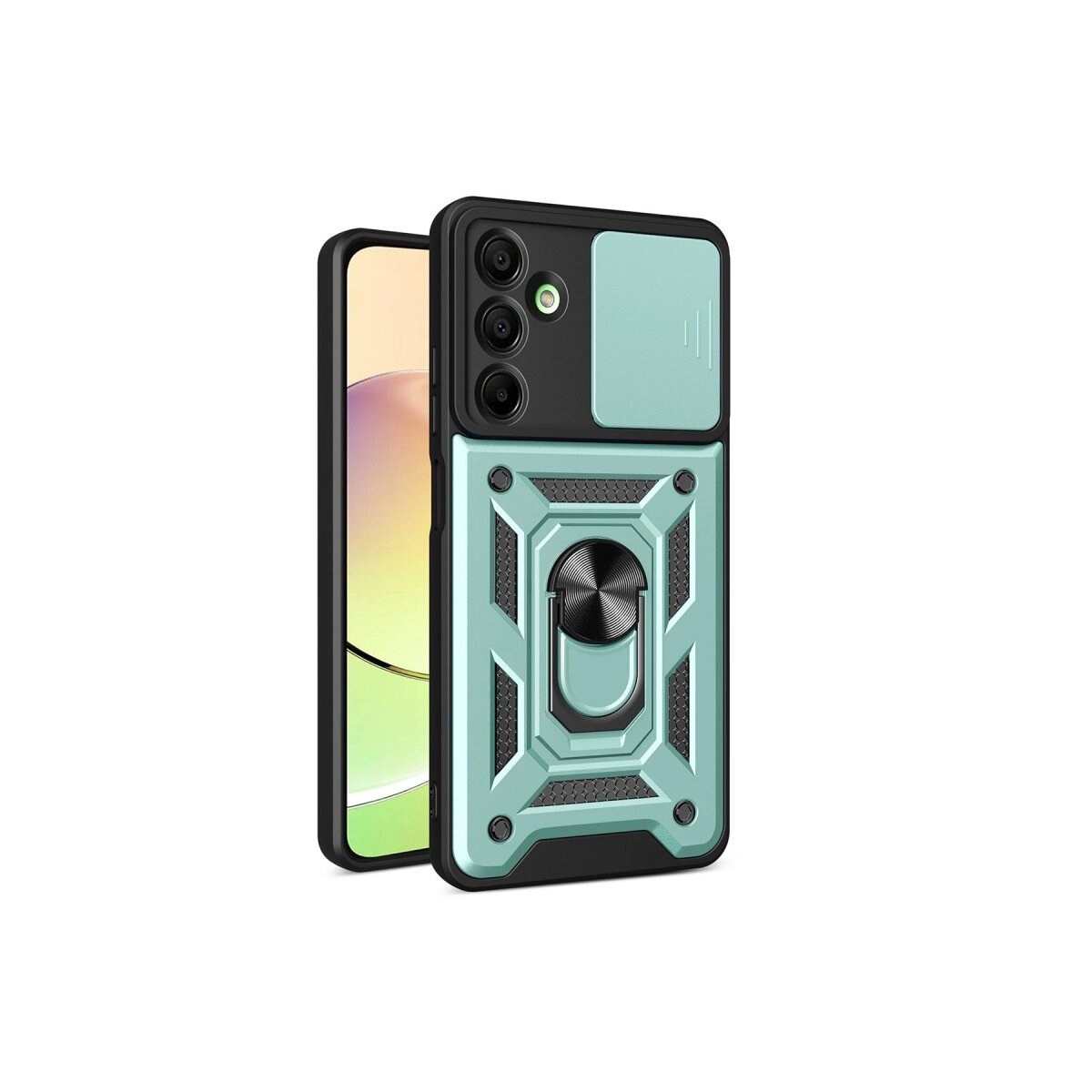 Samsung Galaxy A16 5g Kılıf Pars Lens Yüzüklü Silikon - Yeşil