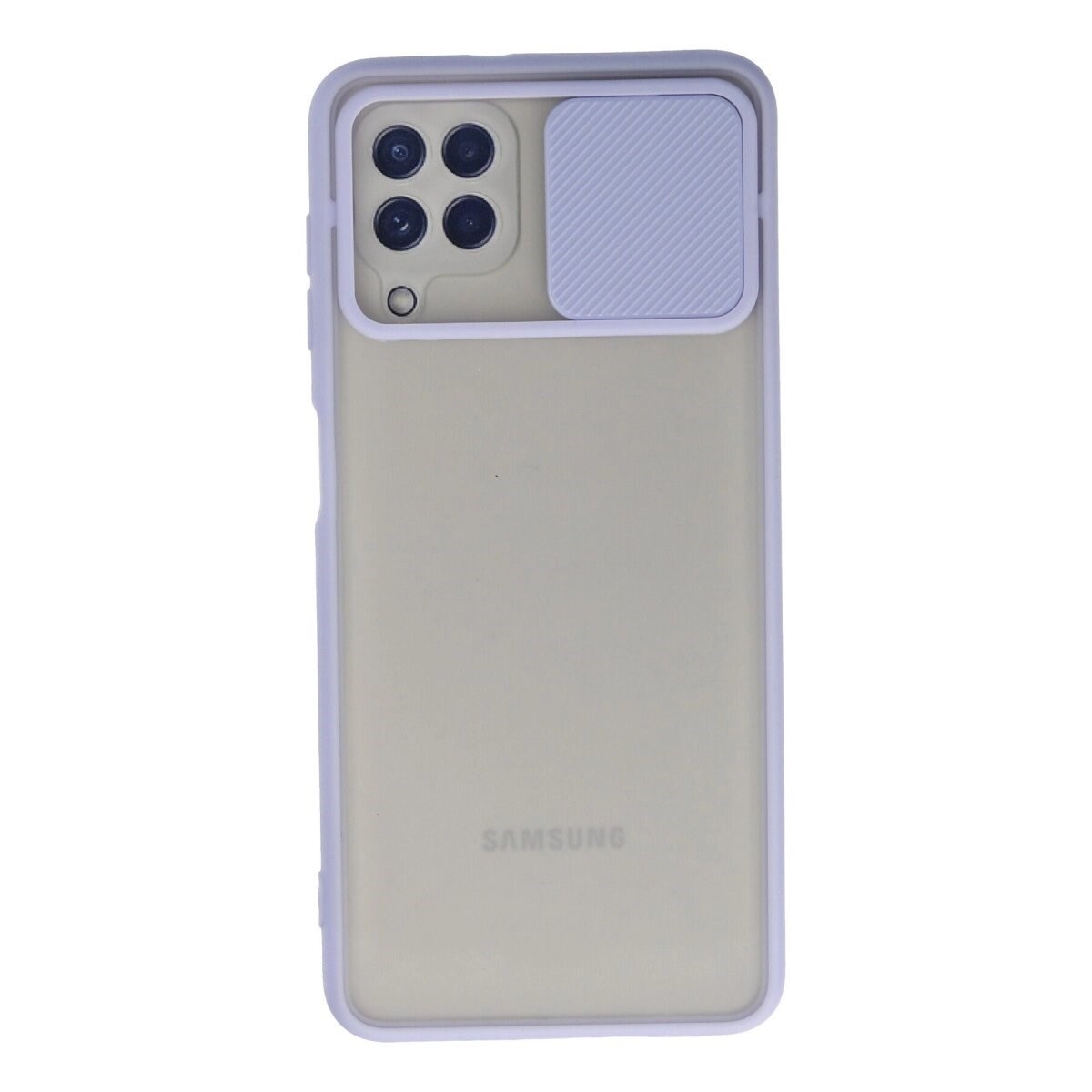 Samsung Galaxy A22 Kılıf Palm Buzlu Kamera Sürgülü Silikon - Lila