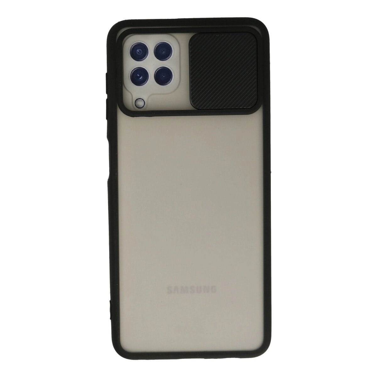 Samsung Galaxy A22 Kılıf Palm Buzlu Kamera Sürgülü Silikon - Siyah