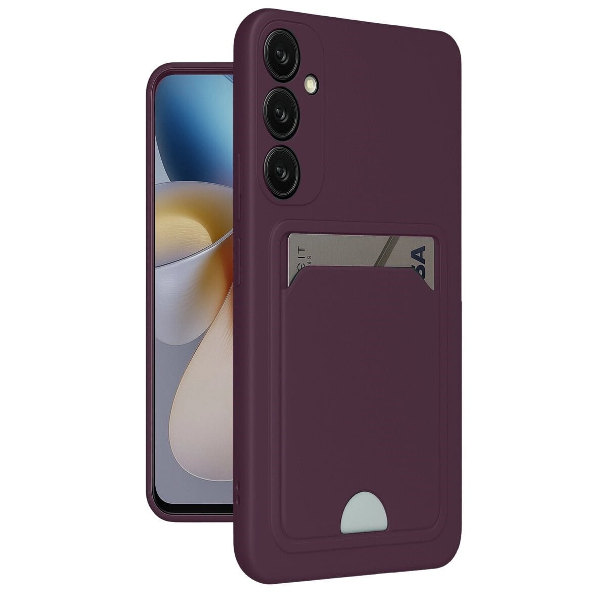 Samsung Galaxy A26 Kılıf Kelvin Kartvizitli Silikon - Derin Mor