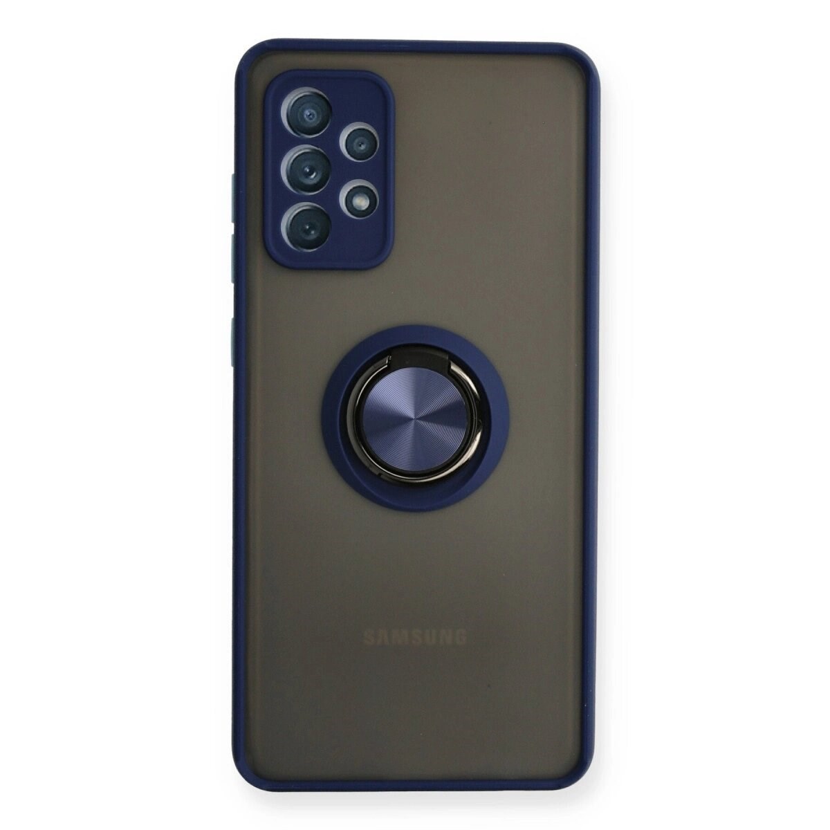Samsung Galaxy A32 Kılıf Montreal Yüzüklü Silikon Kapak - Lacivert