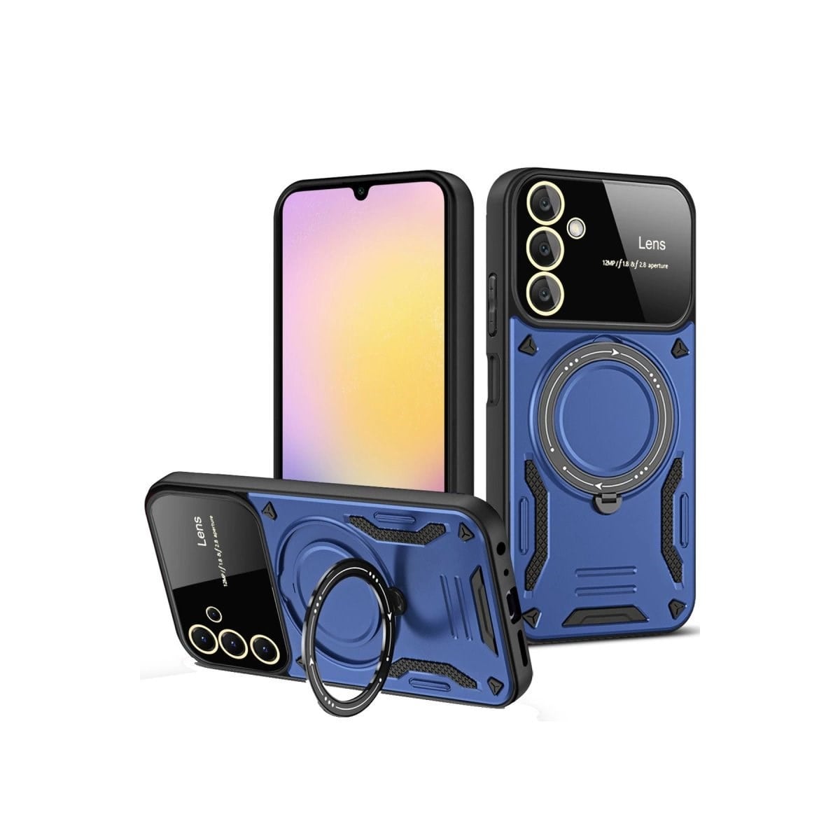 Samsung Galaxy A35 5g Kılıf Joy Lens Standlı Kapak - Lacivert