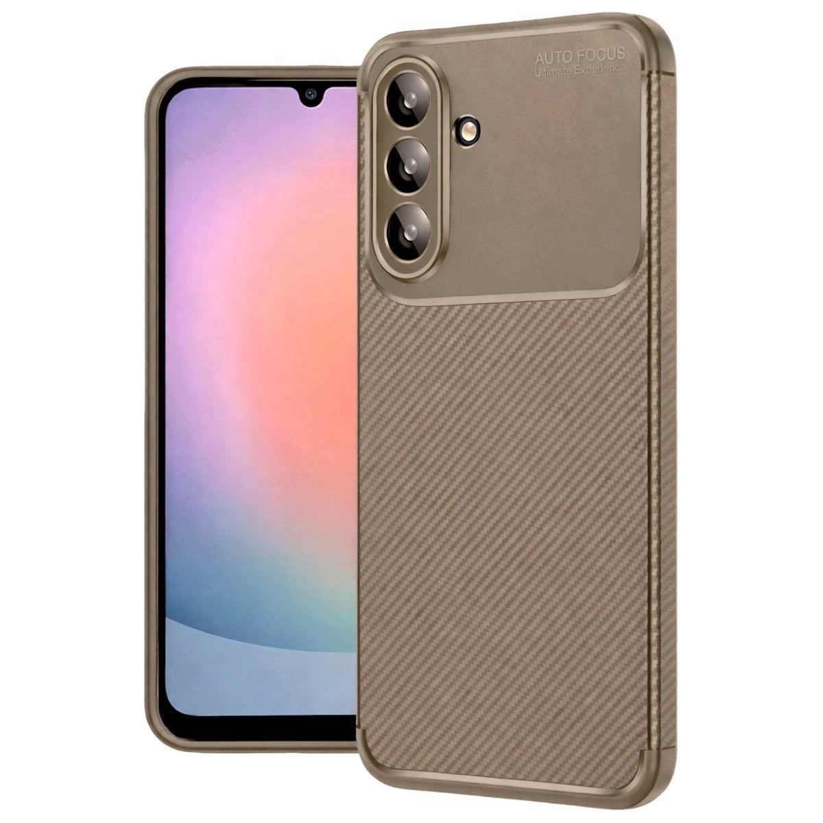 Samsung Galaxy A37 5g Auto Focus Karbon Kapak - Kahverengi