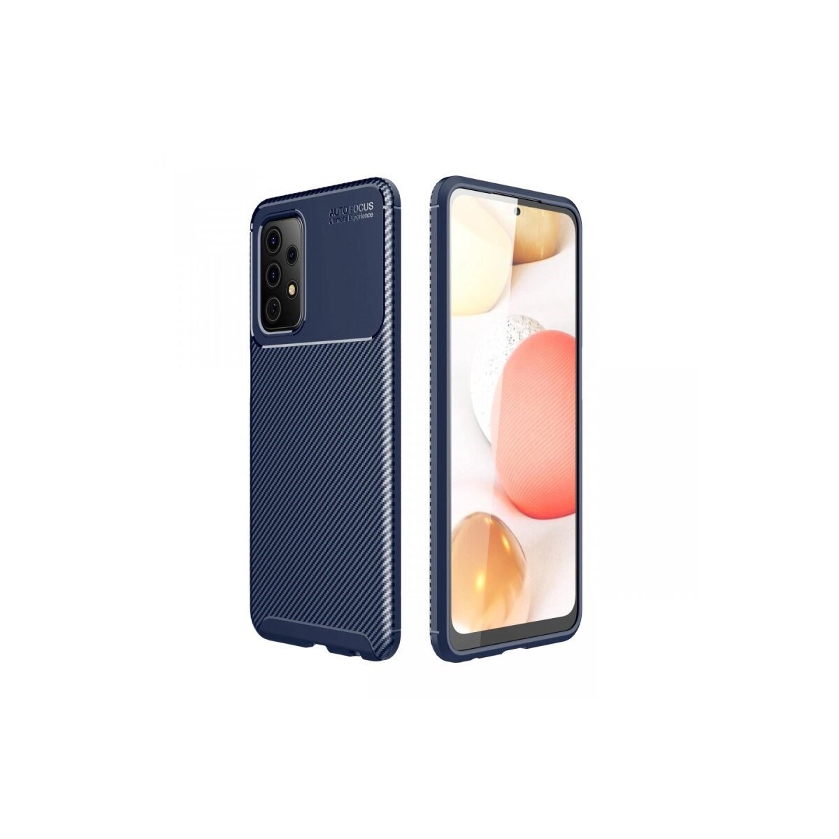 Samsung Galaxy A52 Kılıf Auto Focus Karbon Kapak - Lacivert