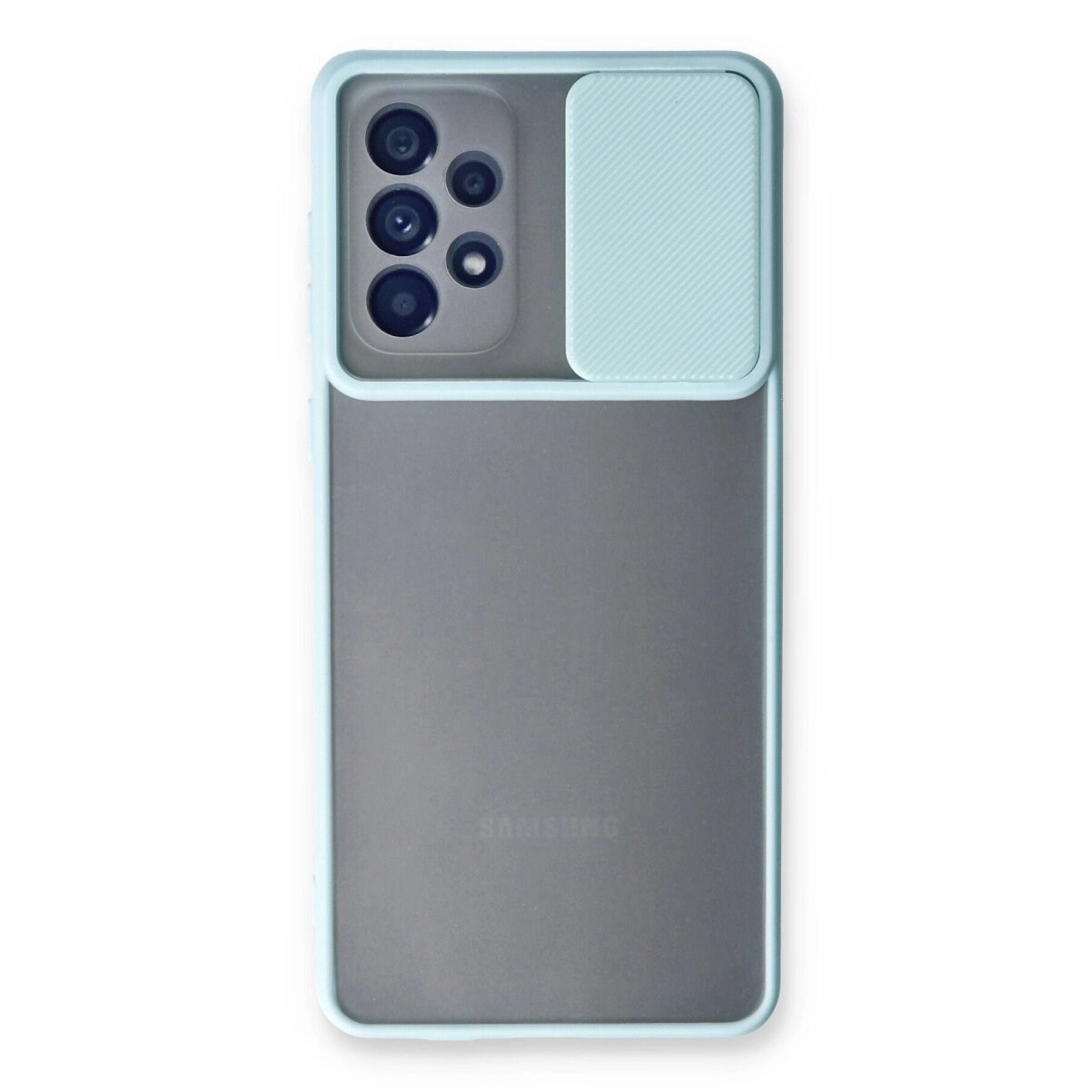 Samsung Galaxy A53 5g Kılıf Palm Buzlu Kamera Sürgülü Silikon - Turkuaz