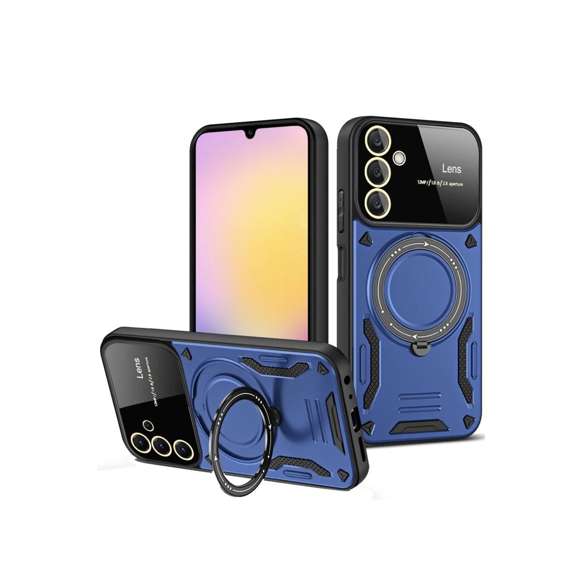 Samsung Galaxy A54 5g Kılıf Joy Lens Standlı Kapak - Lacivert