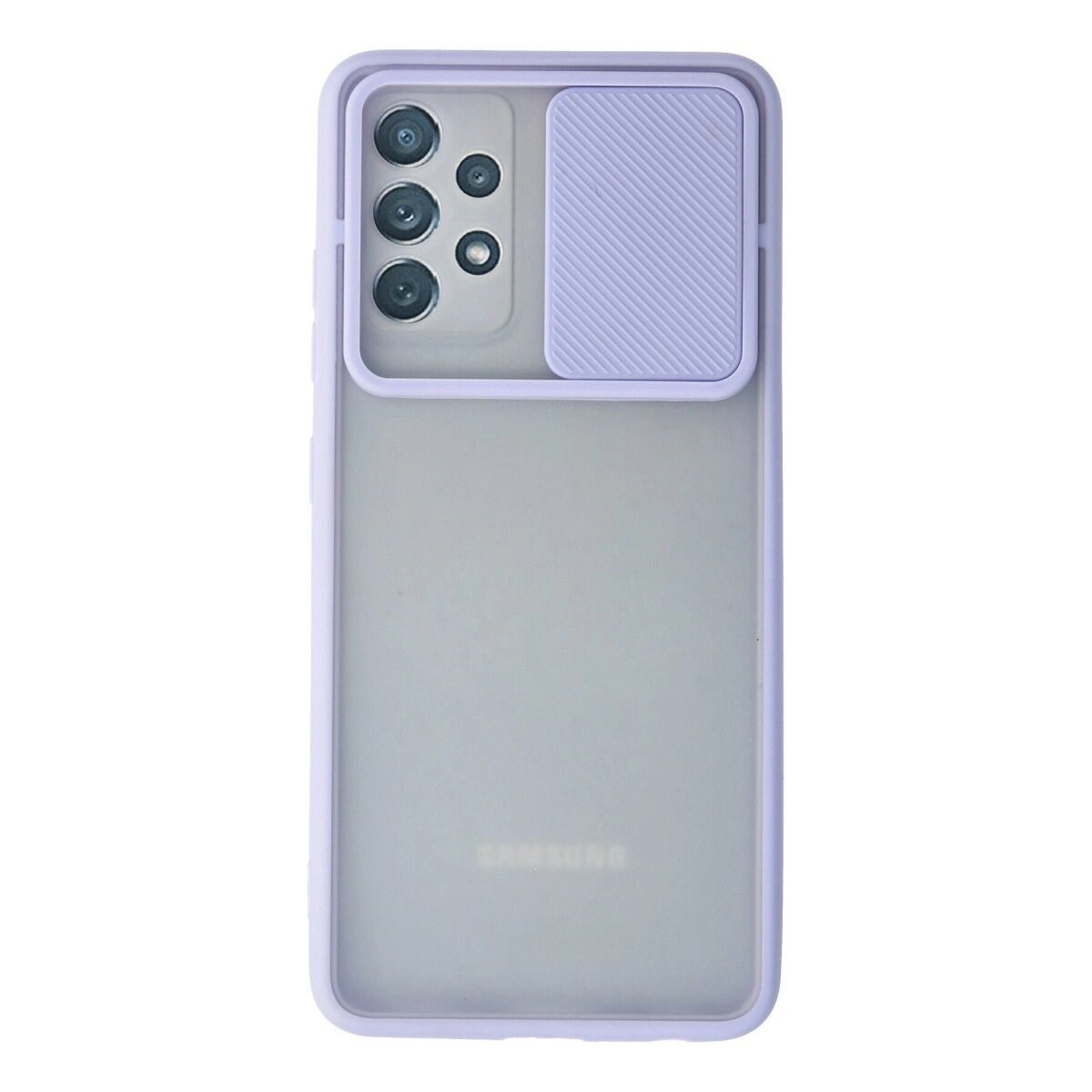 Samsung Galaxy A72 Kılıf Palm Buzlu Kamera Sürgülü Silikon - Lila