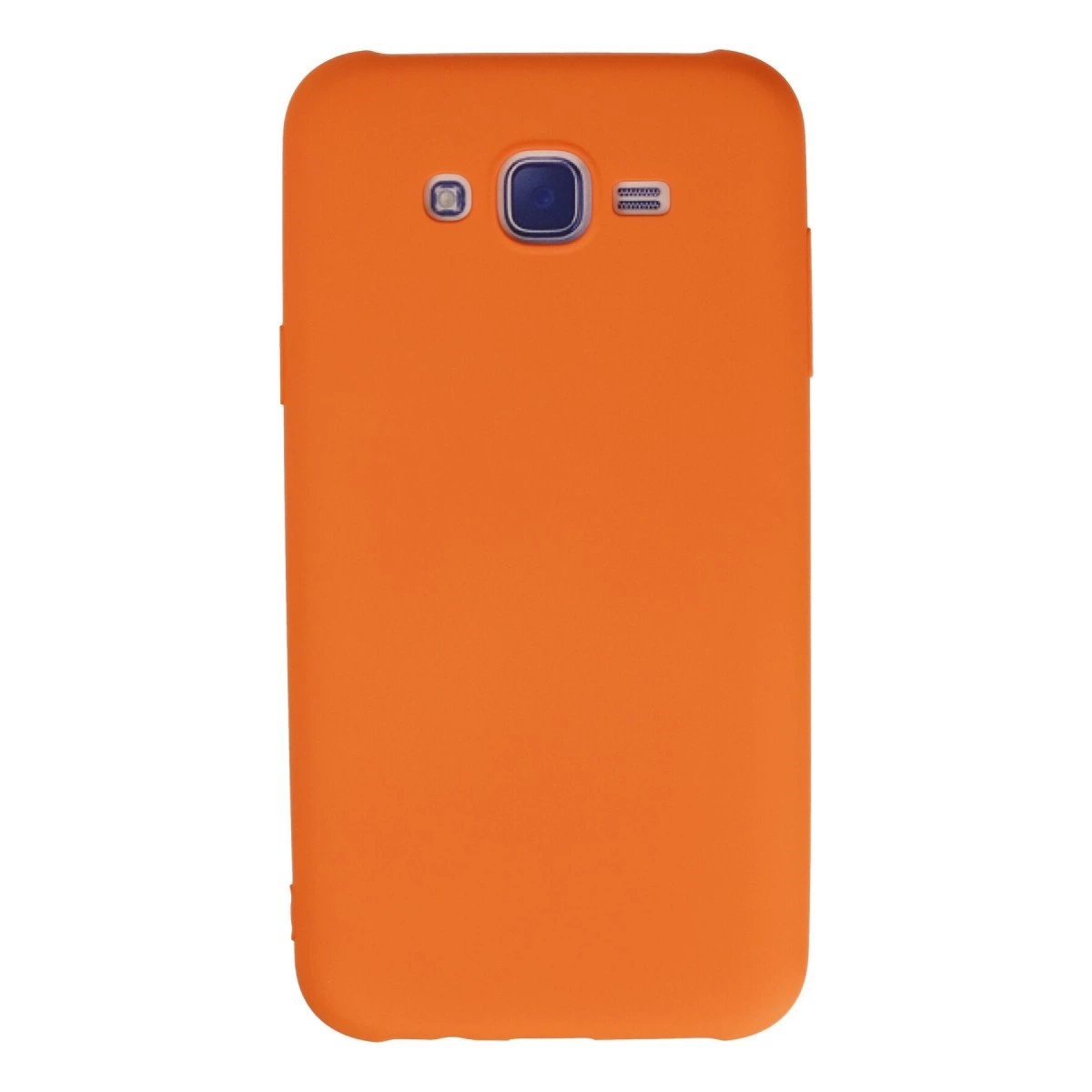 Samsung Galaxy J7 Kılıf Nano İçi Kadife Silikon - Turuncu