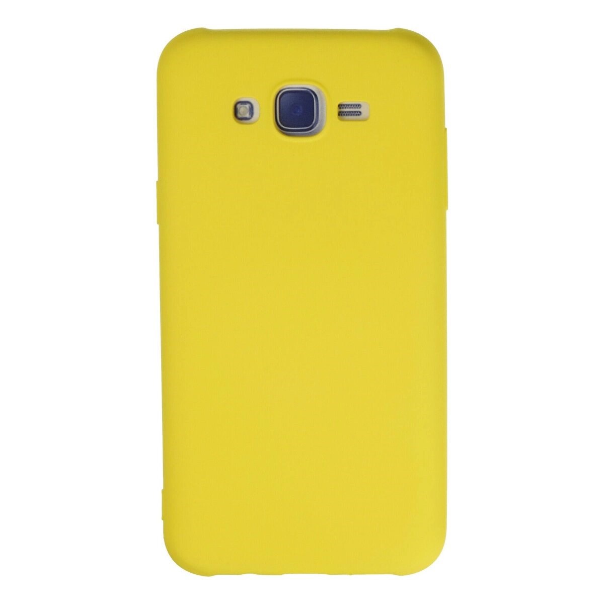 Samsung Galaxy J7 Kılıf Nano İçi Kadife Silikon - Sarı