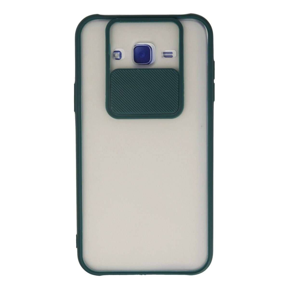 Samsung Galaxy J7 Kılıf Palm Buzlu Kamera Sürgülü Silikon - Yeşil