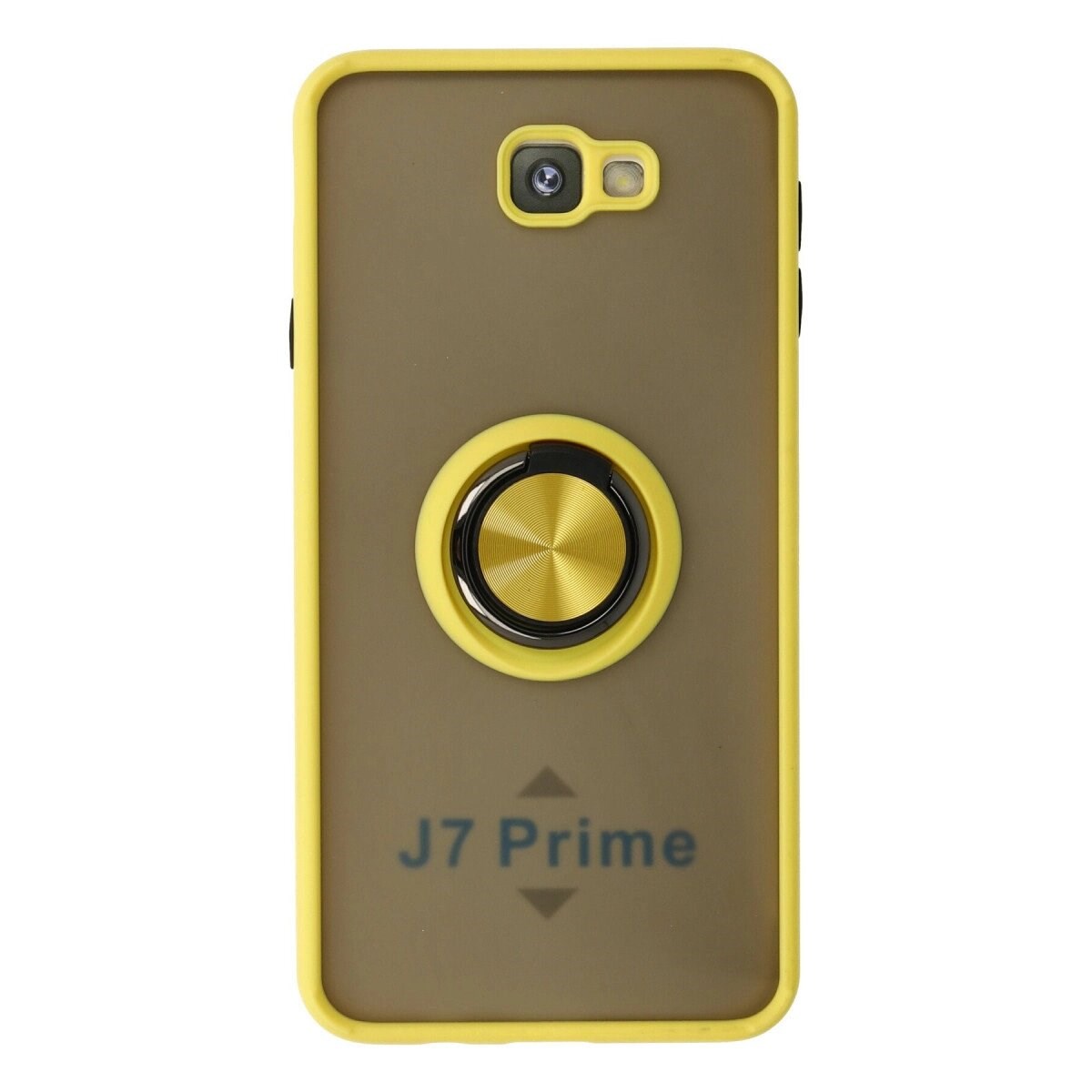 Samsung Galaxy J7 Prime Kılıf Montreal Yüzüklü Silikon Kapak - Sarı