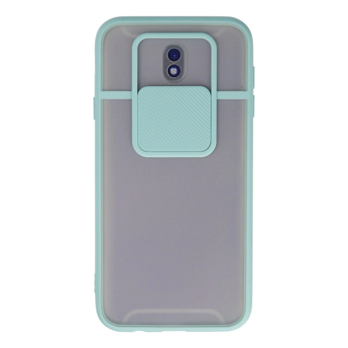 Samsung Galaxy J7 Pro / J730 Kılıf Palm Buzlu Kamera Sürgülü Silikon - Turkuaz