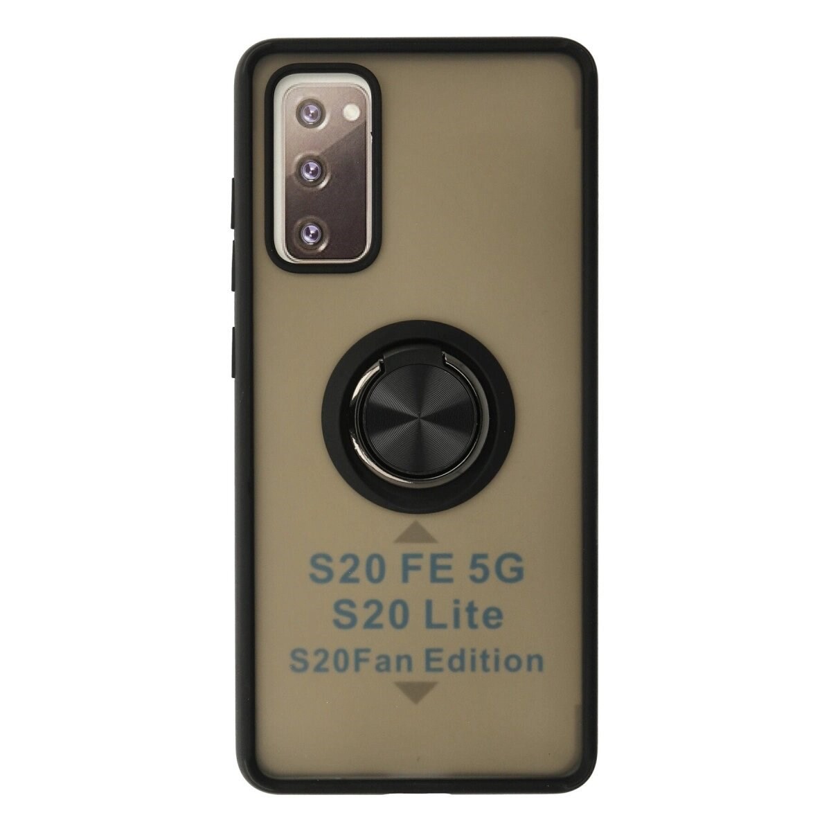 Samsung Galaxy S20 Fe Kılıf Montreal Yüzüklü Silikon Kapak - Siyah
