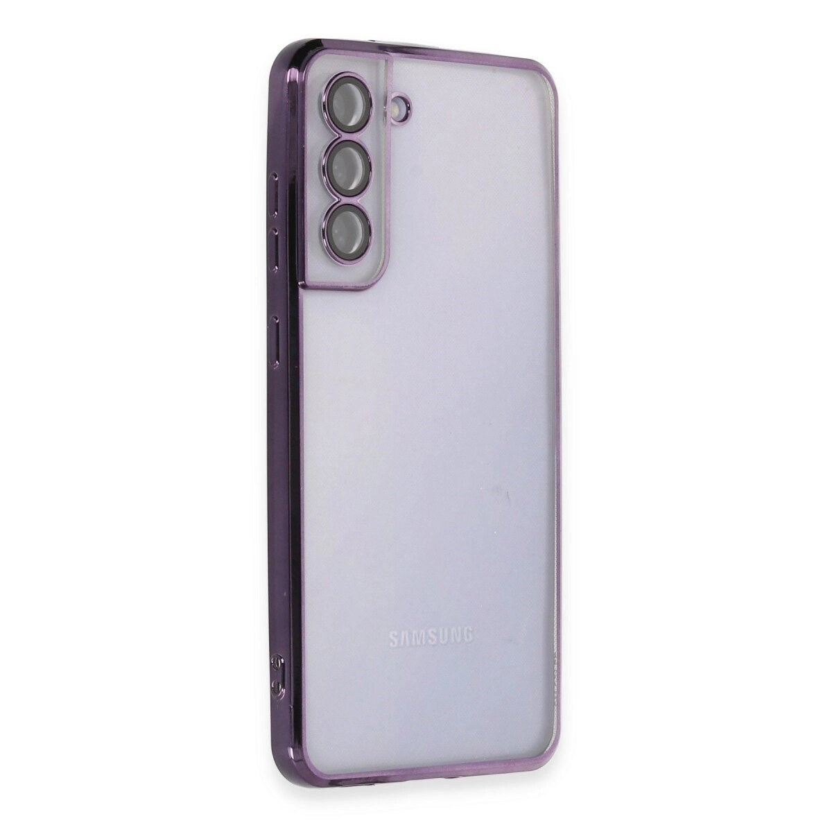 Samsung Galaxy S21 Fe Kılıf Razer Lensli Silikon - Mor
