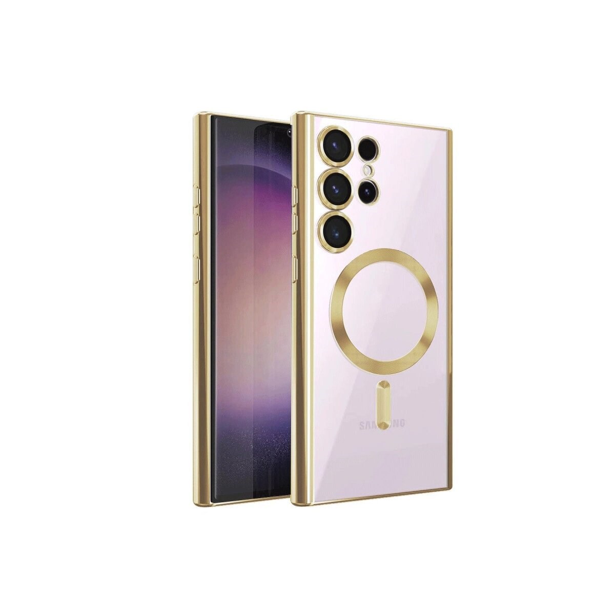 Samsung Galaxy S22 Ultra Kılıf Kross Magneticsafe Kapak - Gold