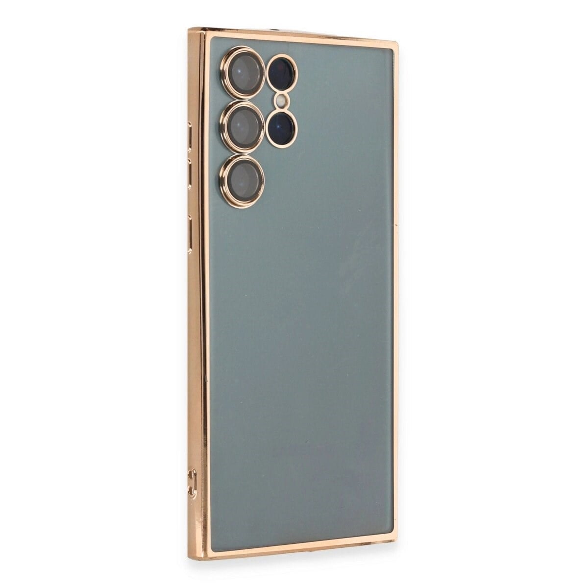 Samsung Galaxy S22 Ultra Kılıf Razer Lensli Silikon - Gold