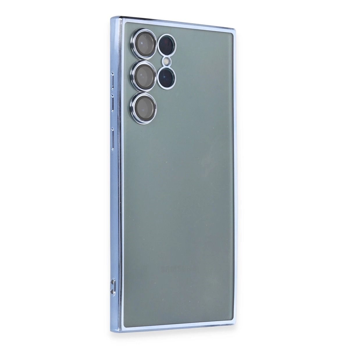 Samsung Galaxy S22 Ultra Kılıf Razer Lensli Silikon - Açık Mavi