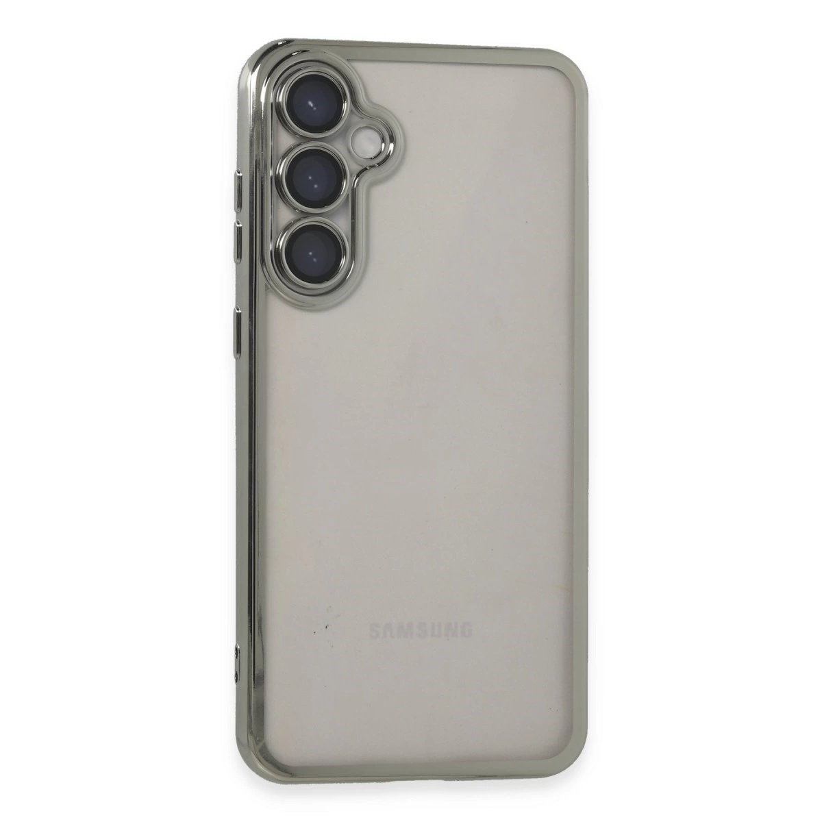 Samsung Galaxy S23 Fe Kılıf Razer Lensli Silikon - Gümüş